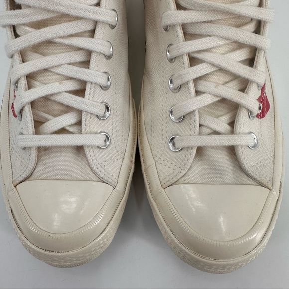 Comme des Garçons X Converse Heart Logo Lace Up Sneakers Mens 9 Women’s 11 - Picture 3 of 8